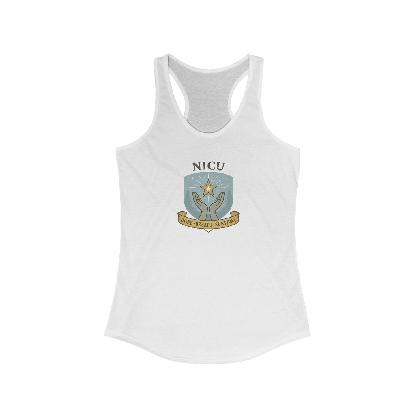 NICU Sigil Women's Racerback Tank, Inspirational Workout Apparel, Gift for Nurses, Health Care Appreciation, Casual Summer Top