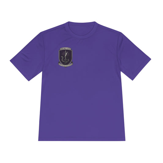 NeuroICU Sigil-Wicking Unisex Tee with Unique Shield Design, Activewear, Sports Shirt, Gym Top, Gift for Fitness Enthusiasts