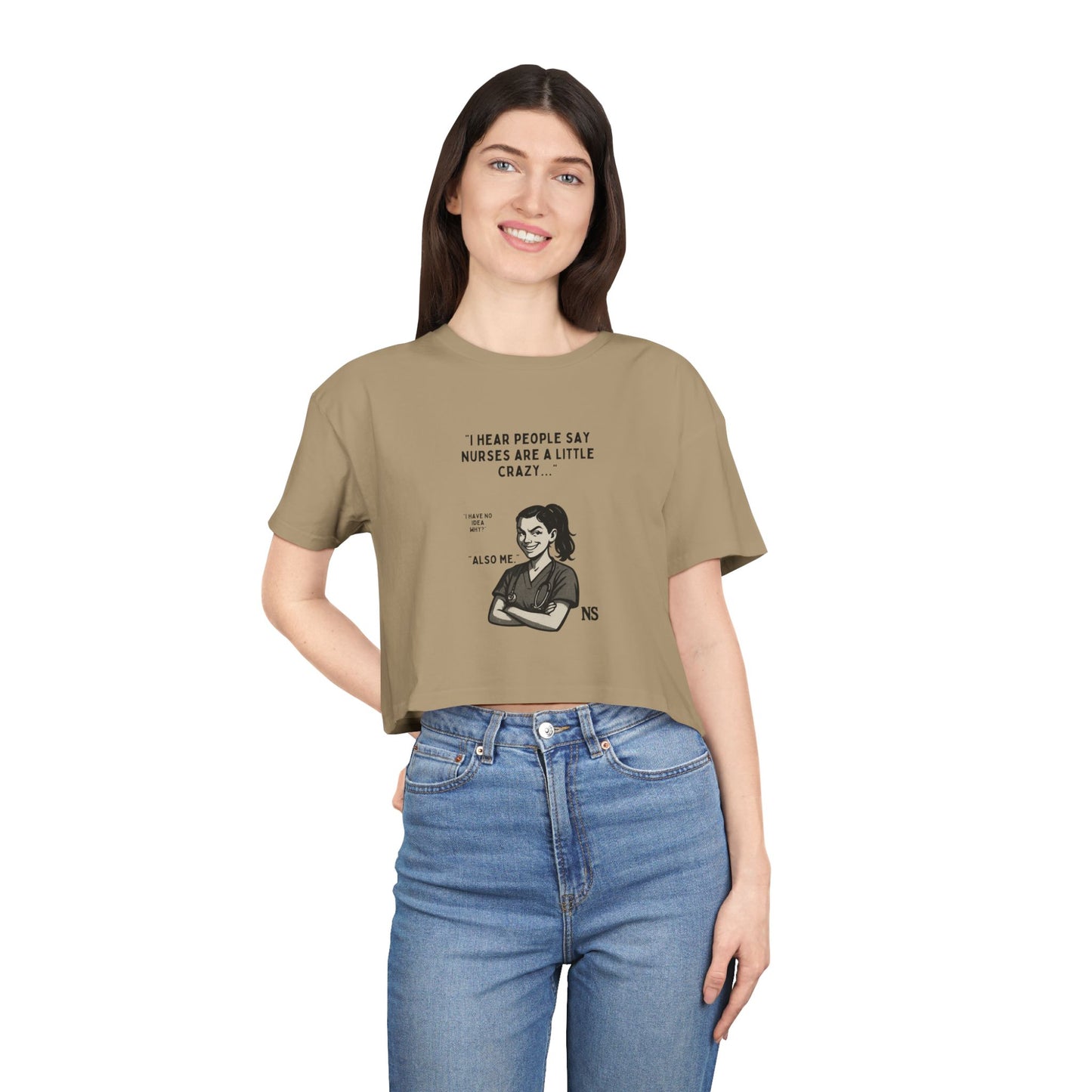 Nurses Are Crazy Women's Crop Tee, Funny Nurse Gift, Cute Shirt for Healthcare Workers, Summer Top, Nurse Appreciation, Medical Humor