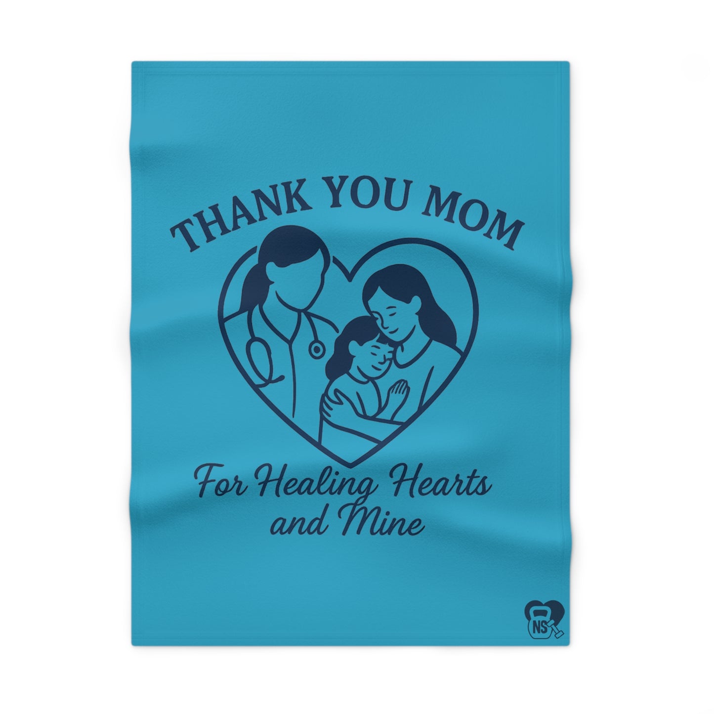 Cozy Thank You Mom Fleece Blanket | Gift for New Moms, Baby Shower, Parenting, Comfort Blanket, Healing Hearts Decor