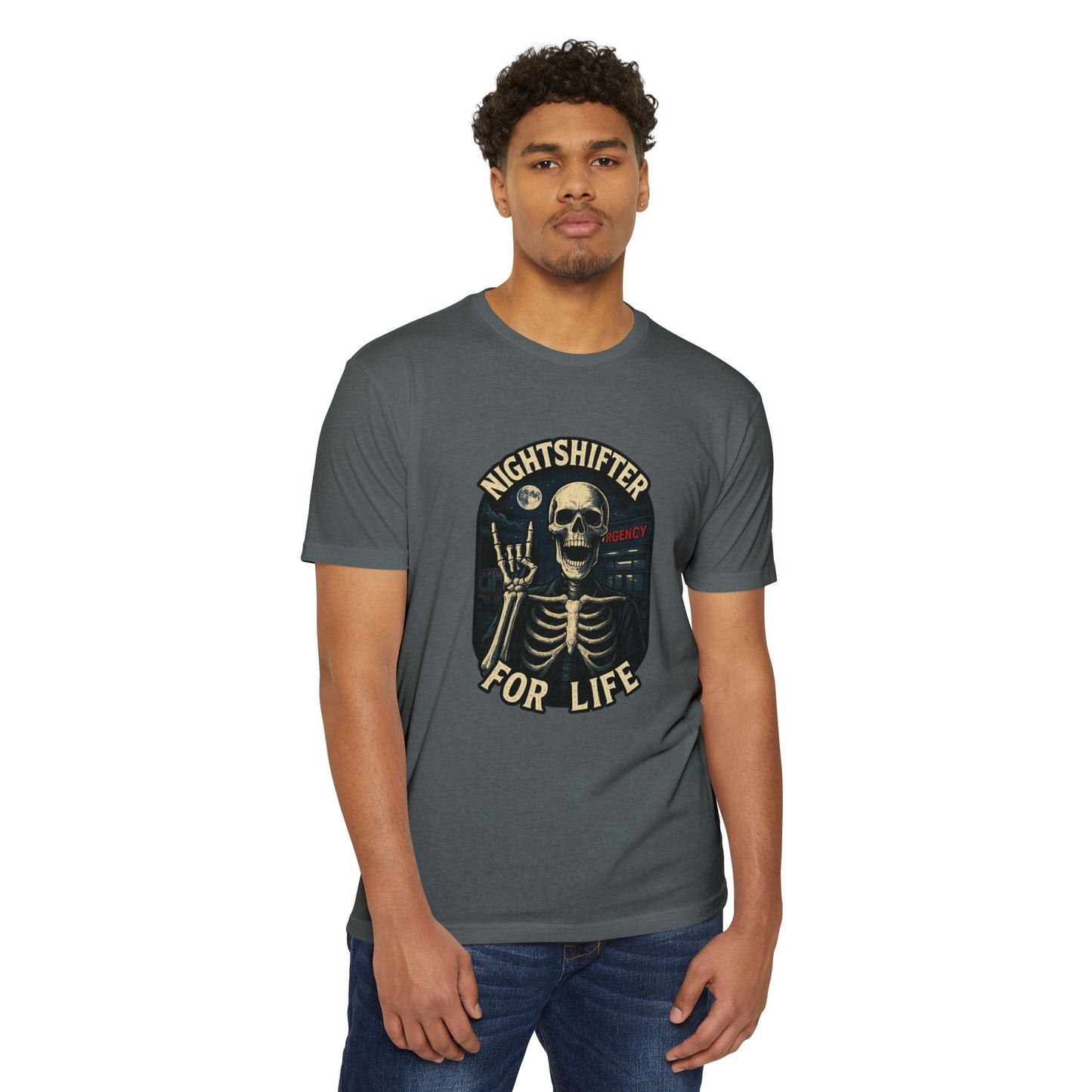 Nightshifter for life T-Shirt, Unisex Graphic Tee for Nurses, Halloween Top, Gift for Night Workers, Casual Wear