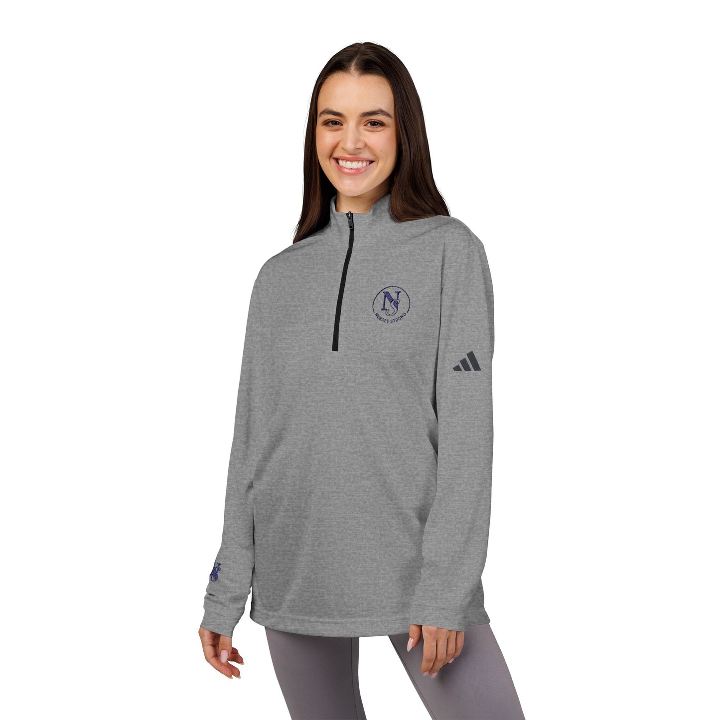 Adidas NS Semi Circle Emblem Quarter-Zip Pullover, Stylish Athletic Layering, Embroidered Sportswear, Fitness Apparel, Casual Jacket,