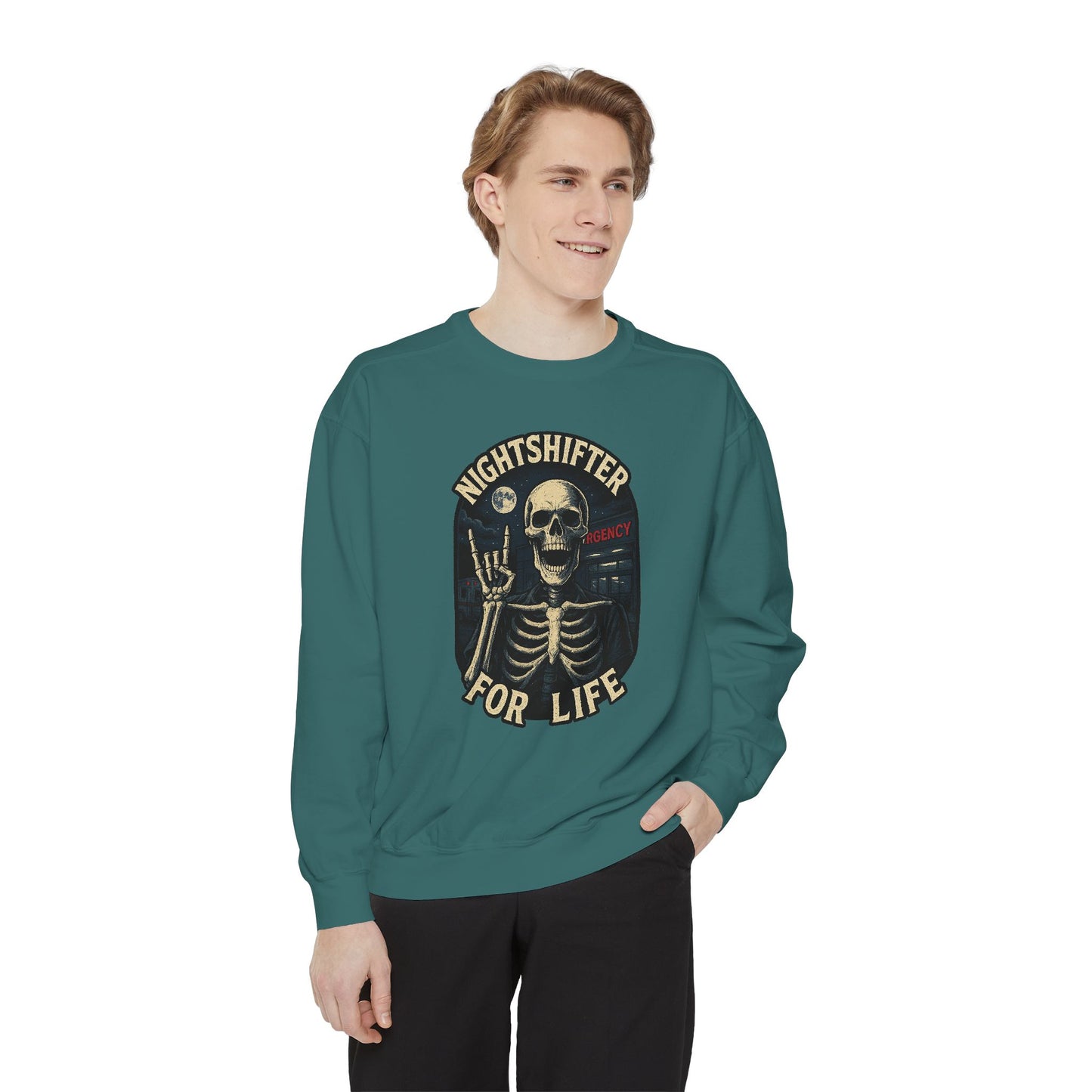 Nightshifter for Life, Unisex Sweatshirt Nurses Strong, Cozy Gift for Healthcare Workers, Casual Wear, Fall Fashion