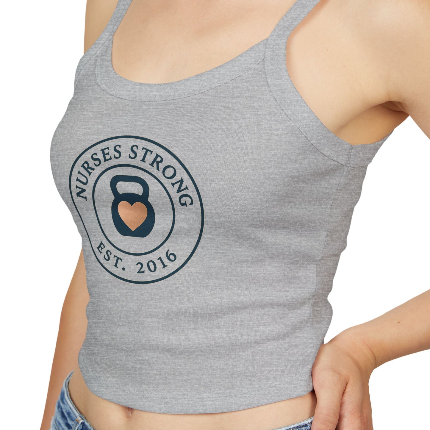 NS est. Spaghetti Strap Tank Top, Workout Top, Gift for Nurses, Fitness Apparel, Casual Summer Wear