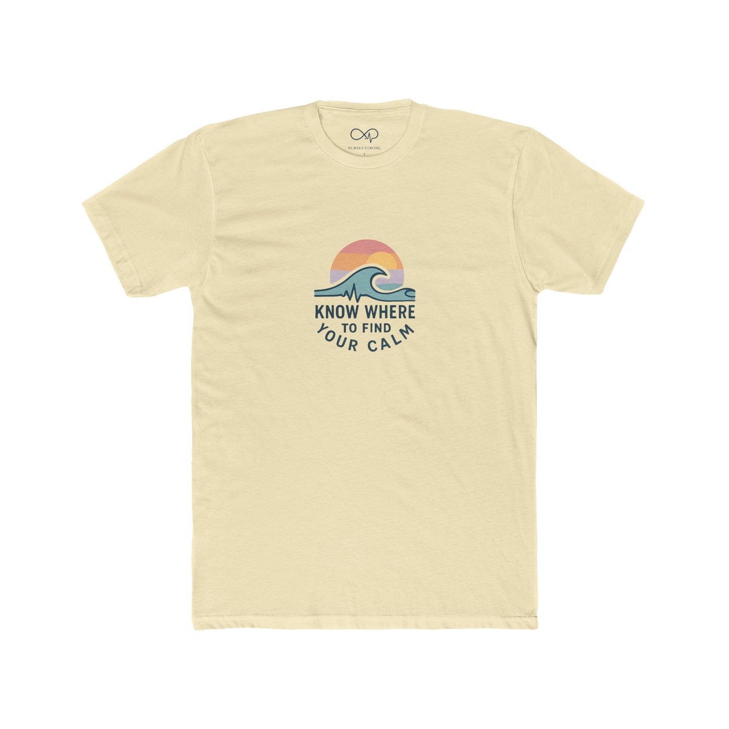 Know Where to Find Your Calm Cozy Ocean Vibes Crew Tee, Cotton Crew Tee, Inspirational Shirt, Beachwear