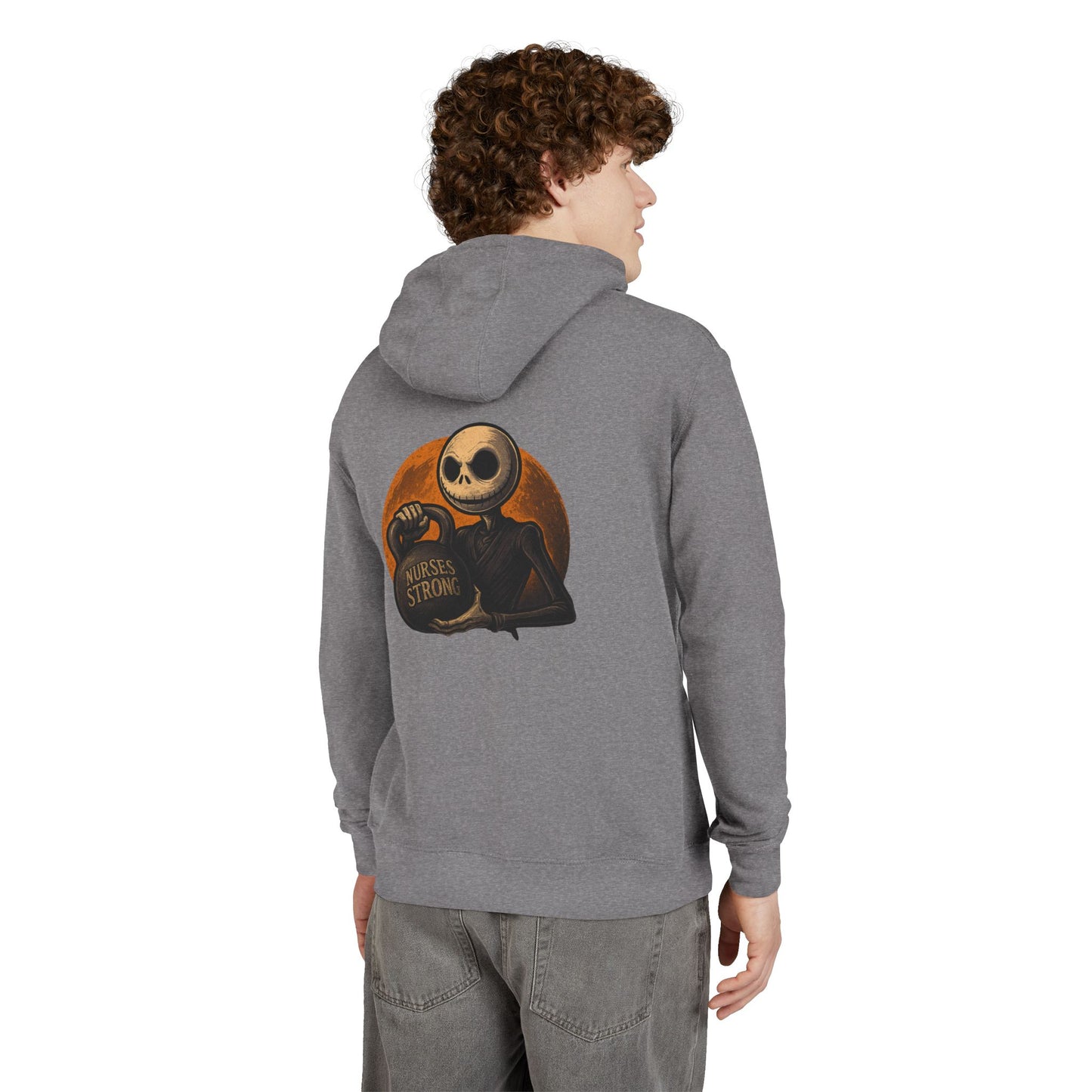 NS Skellington Halloween Unisex Hoodie, Gifts for Nurses, Cozy Fall Wear, Medical Halloween Apparel, Nurse Appreciation