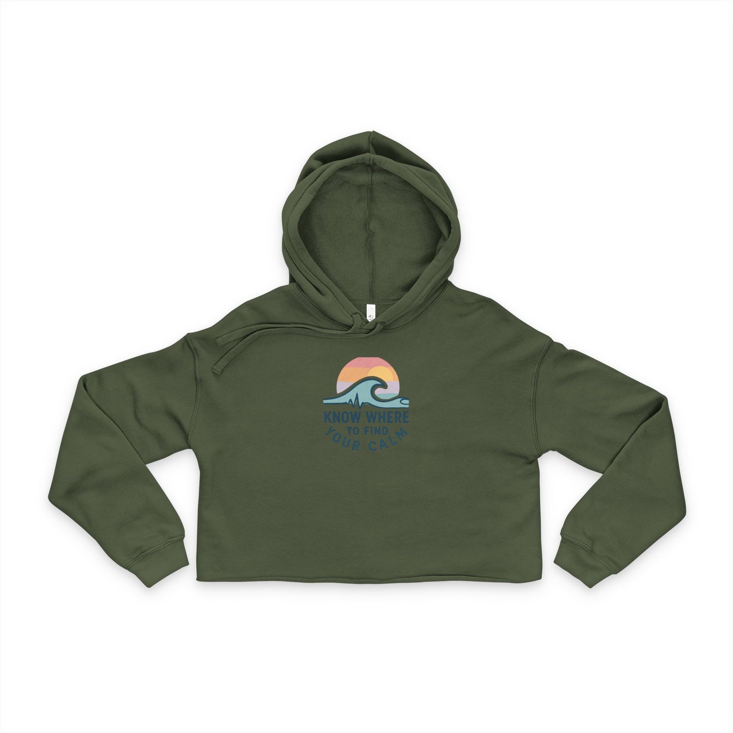 Know Where to Find Your Calm Women's Cropped Hoodie - Cozy Beach Vibes, Perfect for Relaxation,