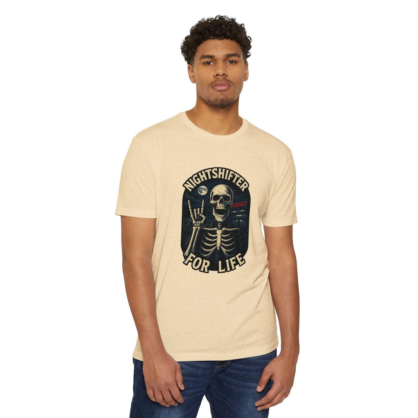 Nightshifter for life T-Shirt, Unisex Graphic Tee for Nurses, Halloween Top, Gift for Night Workers, Casual Wear