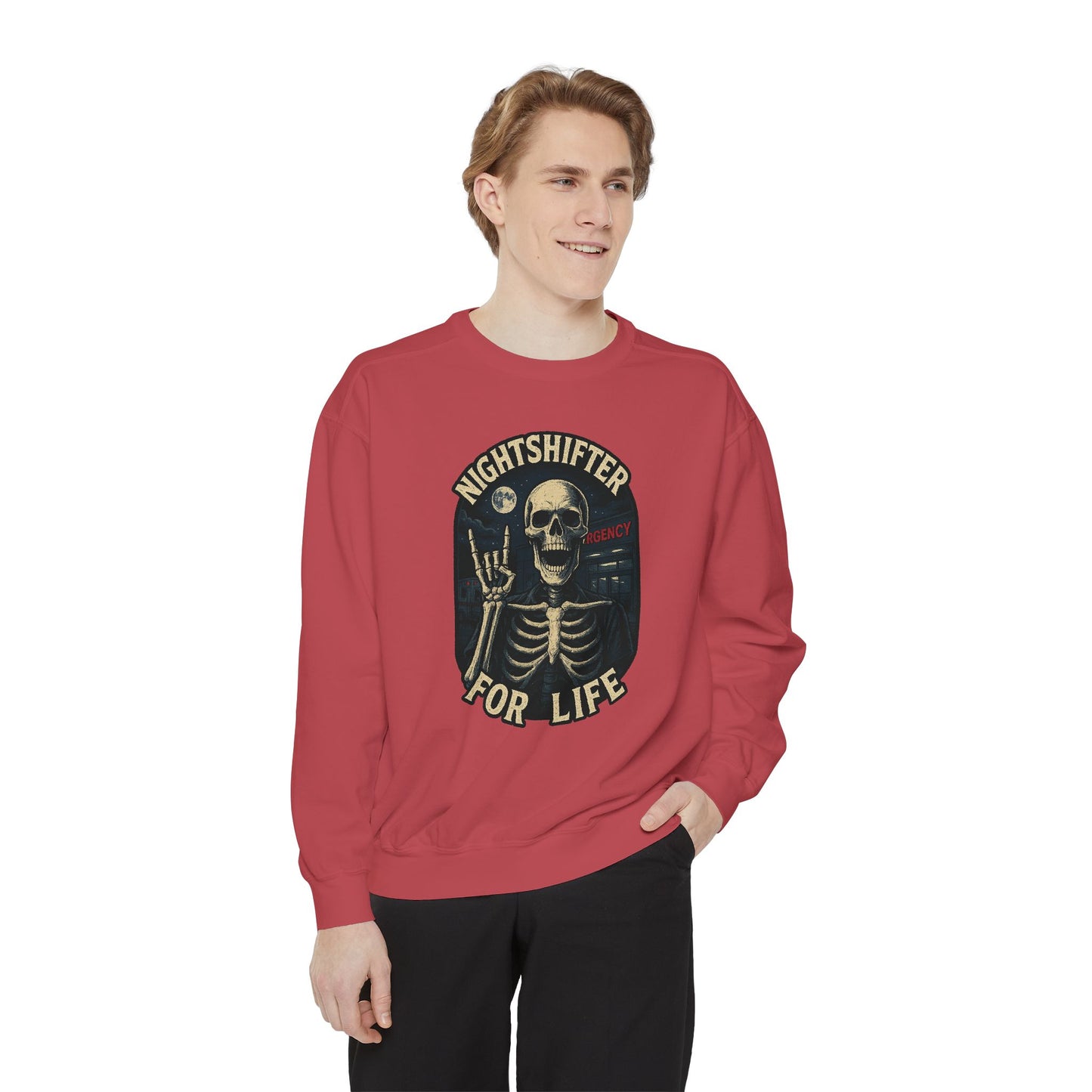 Nightshifter for Life, Unisex Sweatshirt Nurses Strong, Cozy Gift for Healthcare Workers, Casual Wear, Fall Fashion