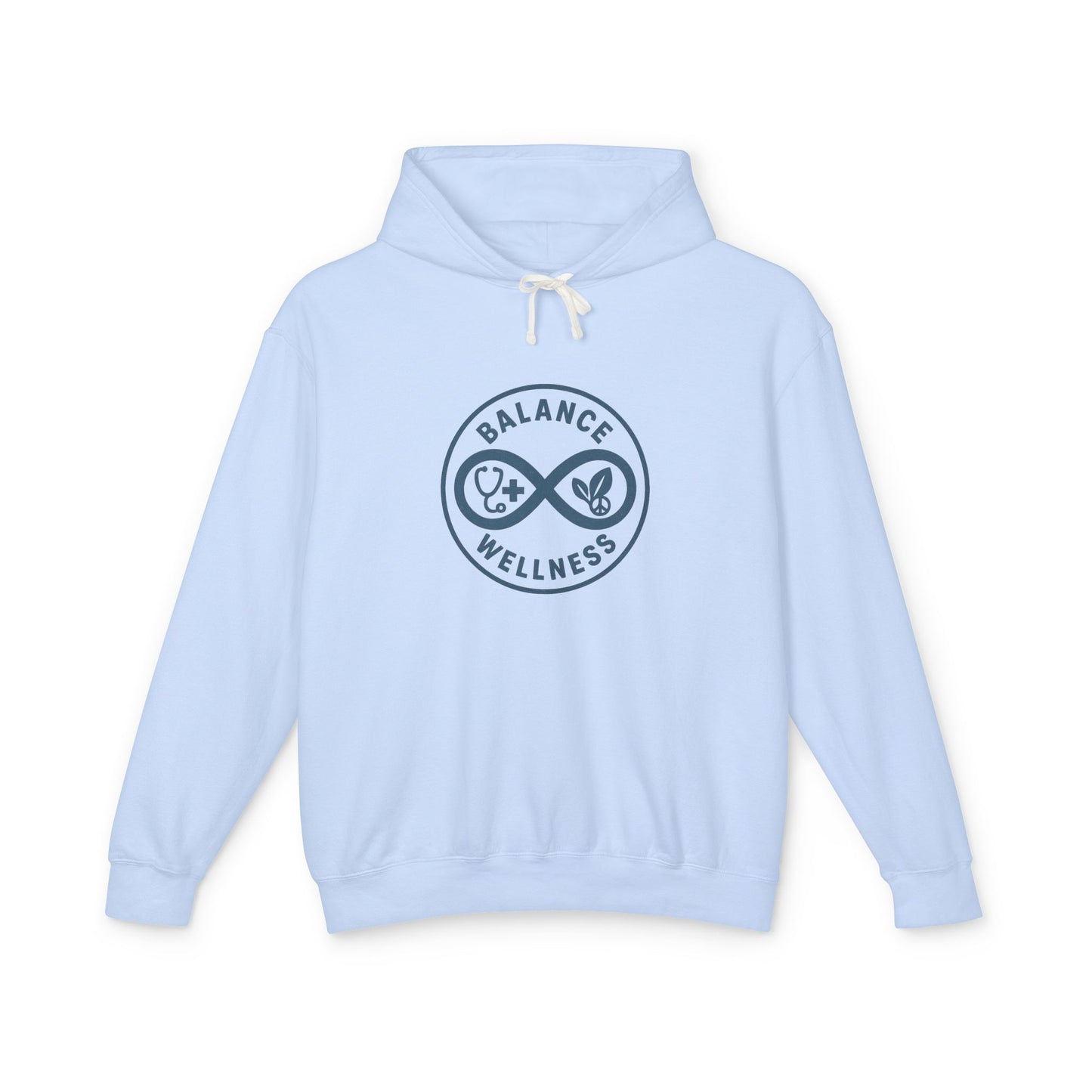Balance Wellness Design, Cozy Gift for Mindfulness, Lightweight Hooded Sweatshirt, Yoga, Fitness, Relaxation, Self-Care