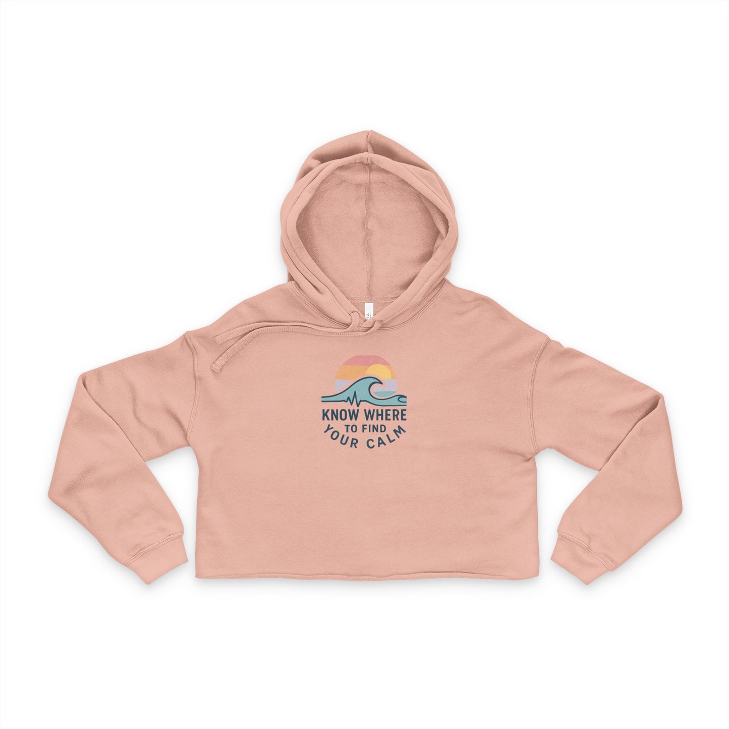 Know Where to Find Your Calm Women's Cropped Hoodie - Cozy Beach Vibes, Perfect for Relaxation,