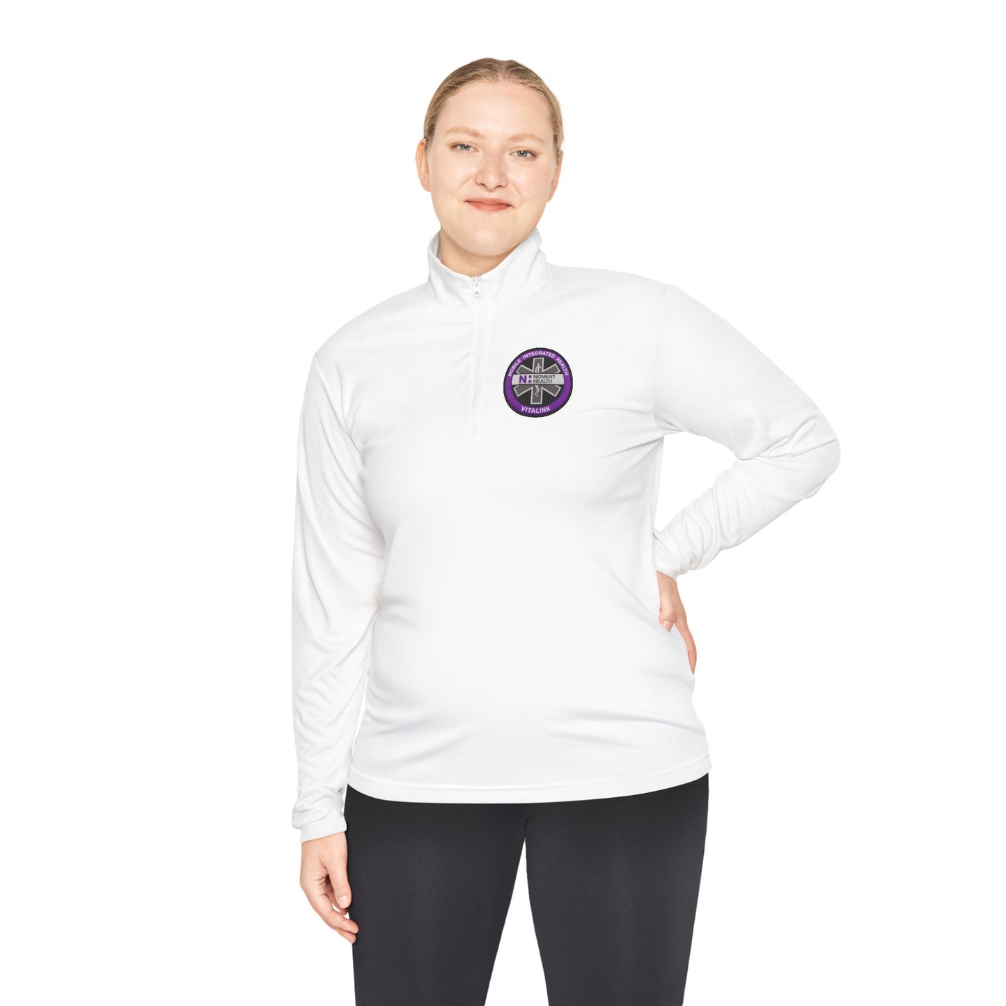 NH VL Quarter-Zip Pullover — Purple Cross Crest Embroidered Logo