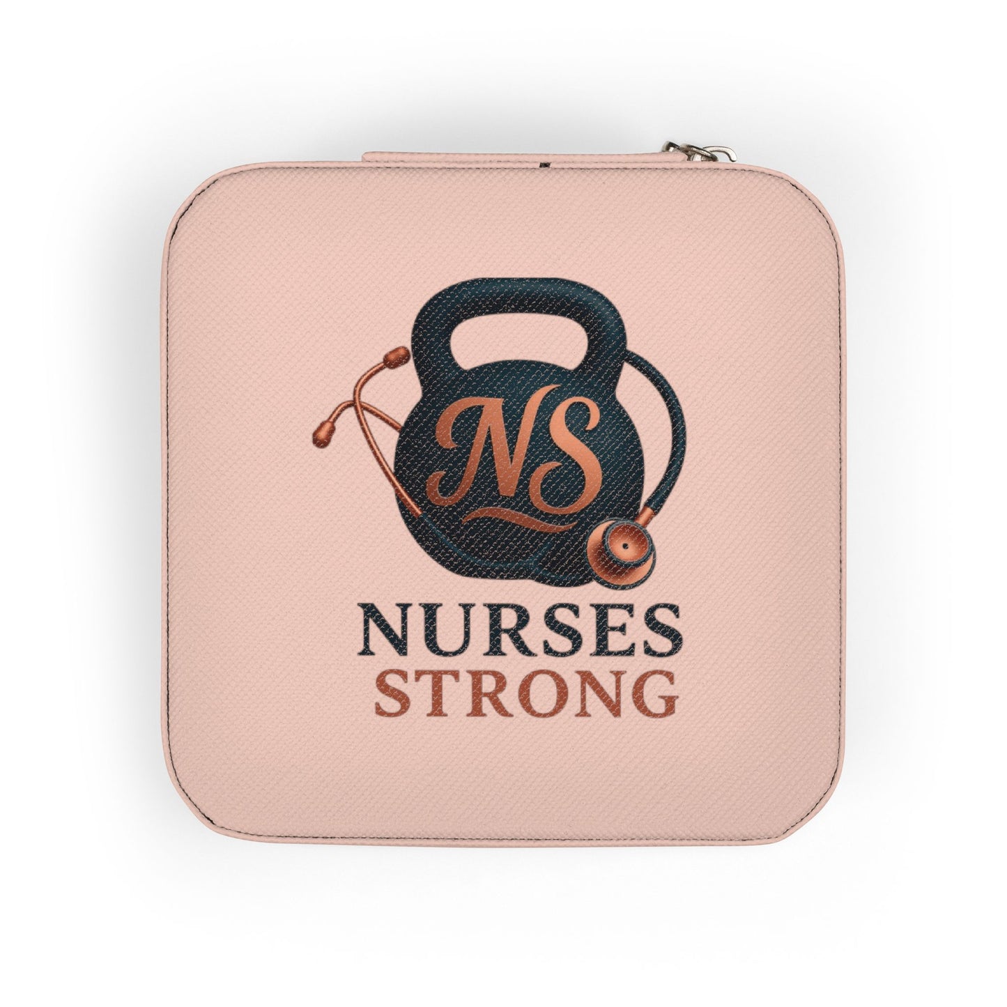 Nurses Strong Jewelry Travel Case — Compact Pink Organizer for Nurse Gifts & Travel