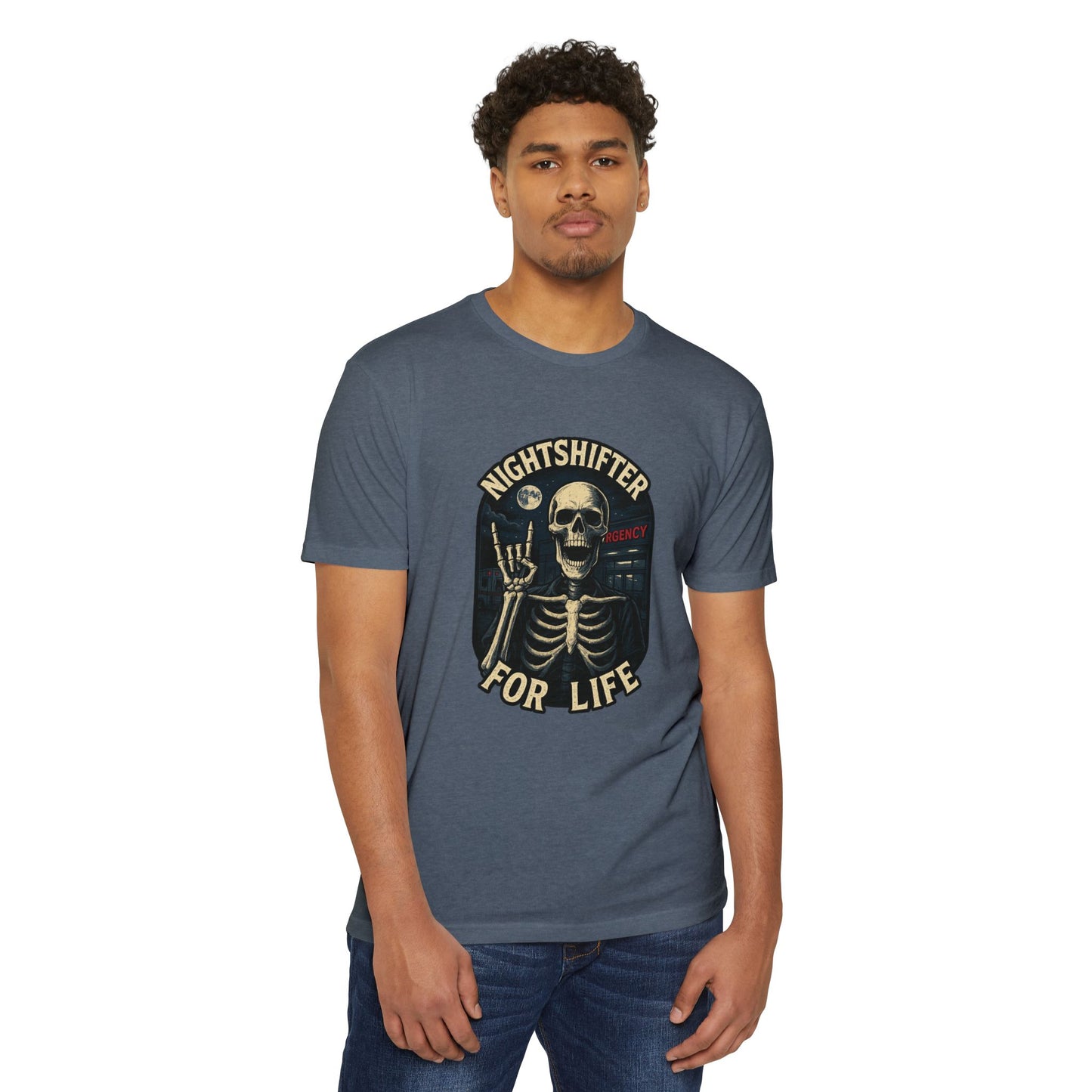 Nightshifter for life T-Shirt, Unisex Graphic Tee for Nurses, Halloween Top, Gift for Night Workers, Casual Wear