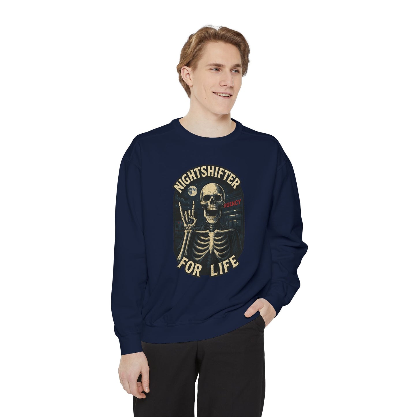 Nightshifter for Life, Unisex Sweatshirt Nurses Strong, Cozy Gift for Healthcare Workers, Casual Wear, Fall Fashion