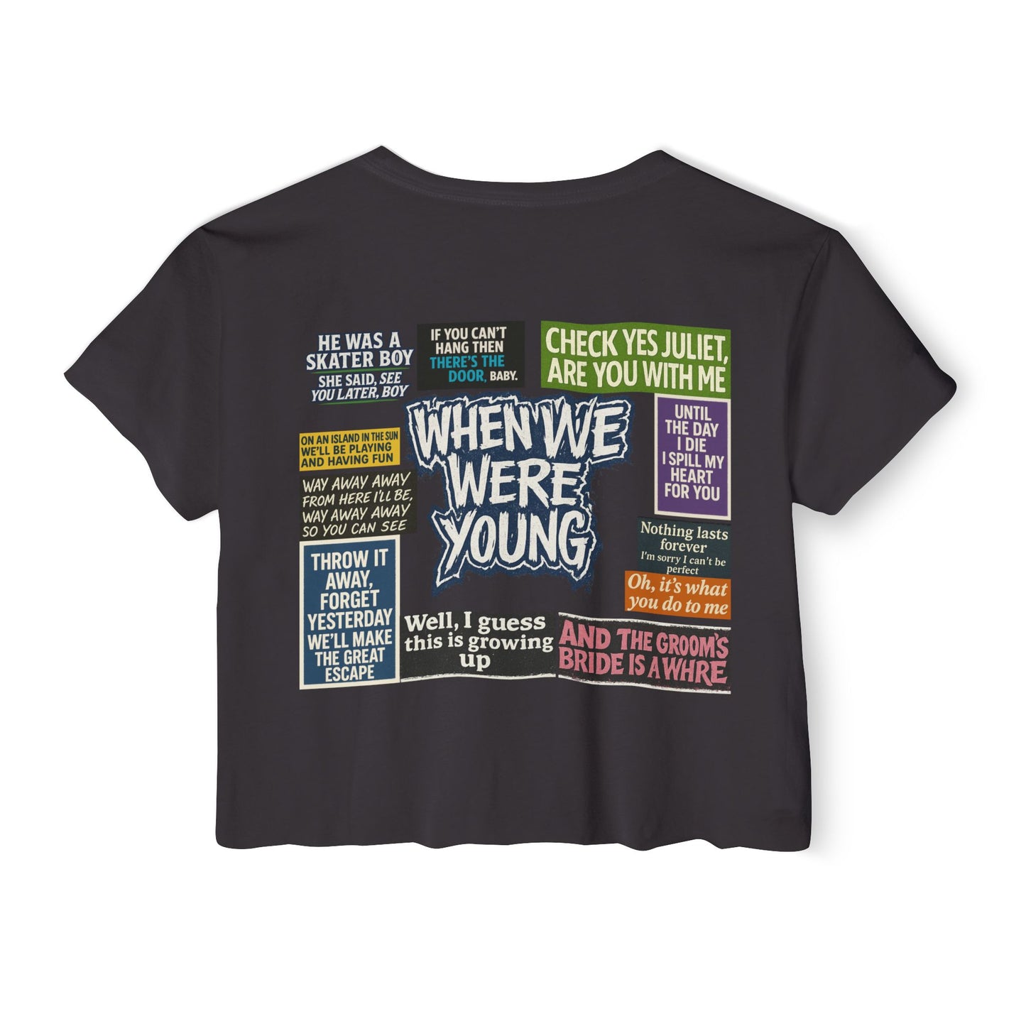 When We Were Young Festival Crop Top, Edgy Crop Tee