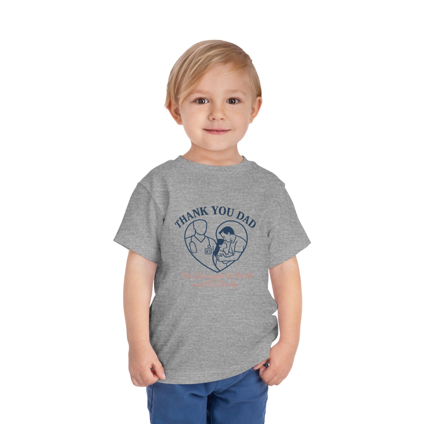 Thank You Dad Toddler Tee, Kids Nurses Appreciation Shirt, Father's Day Gift, Toddler Short Sleeve T-Shirt, Cute Baby Tee