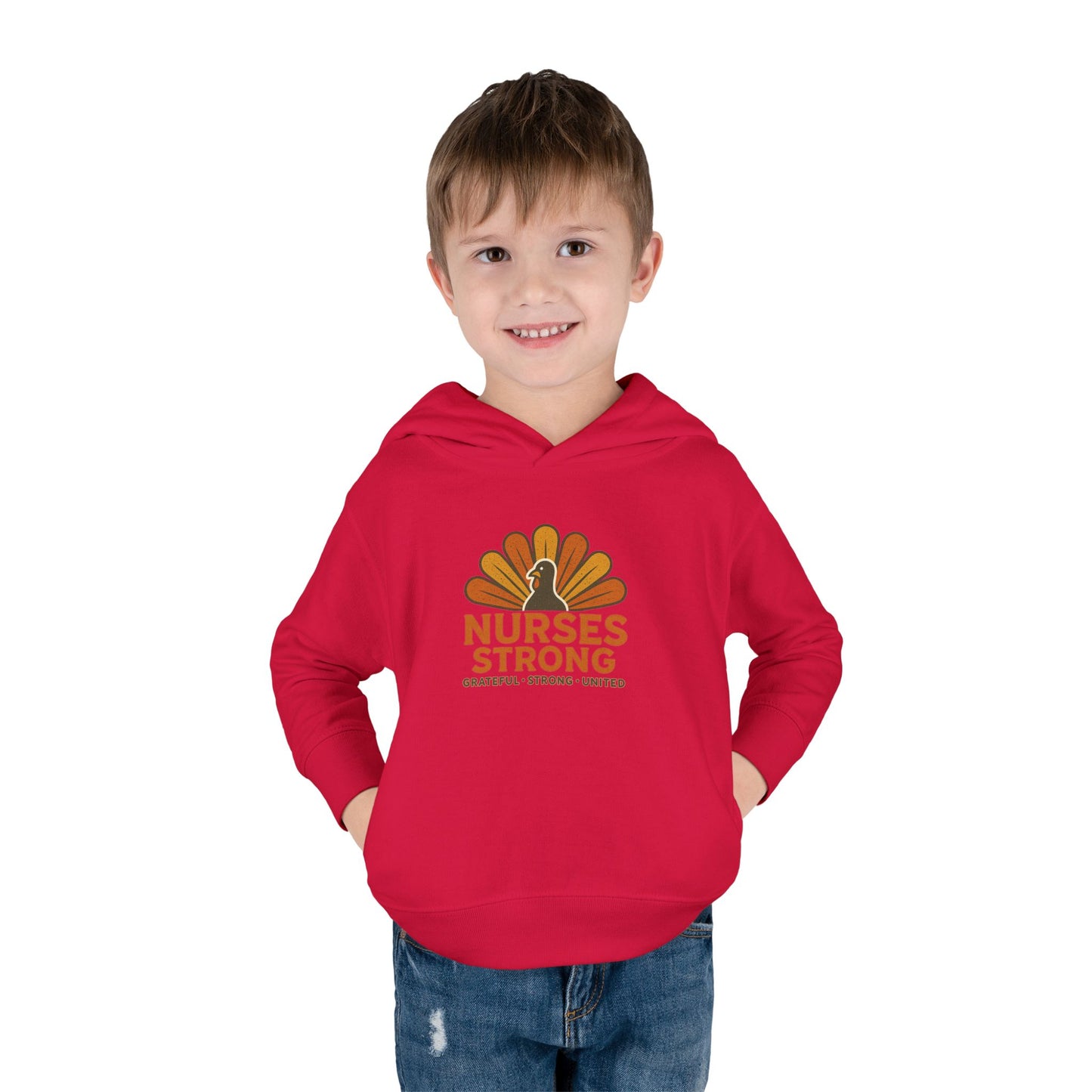 Nurses Strong Toddler Hoodie, Cute Kids Sweatshirt, Thanksgiving Gift, Toddler Fleece Pullover, Support Nurses, Adorable Kids Apparel