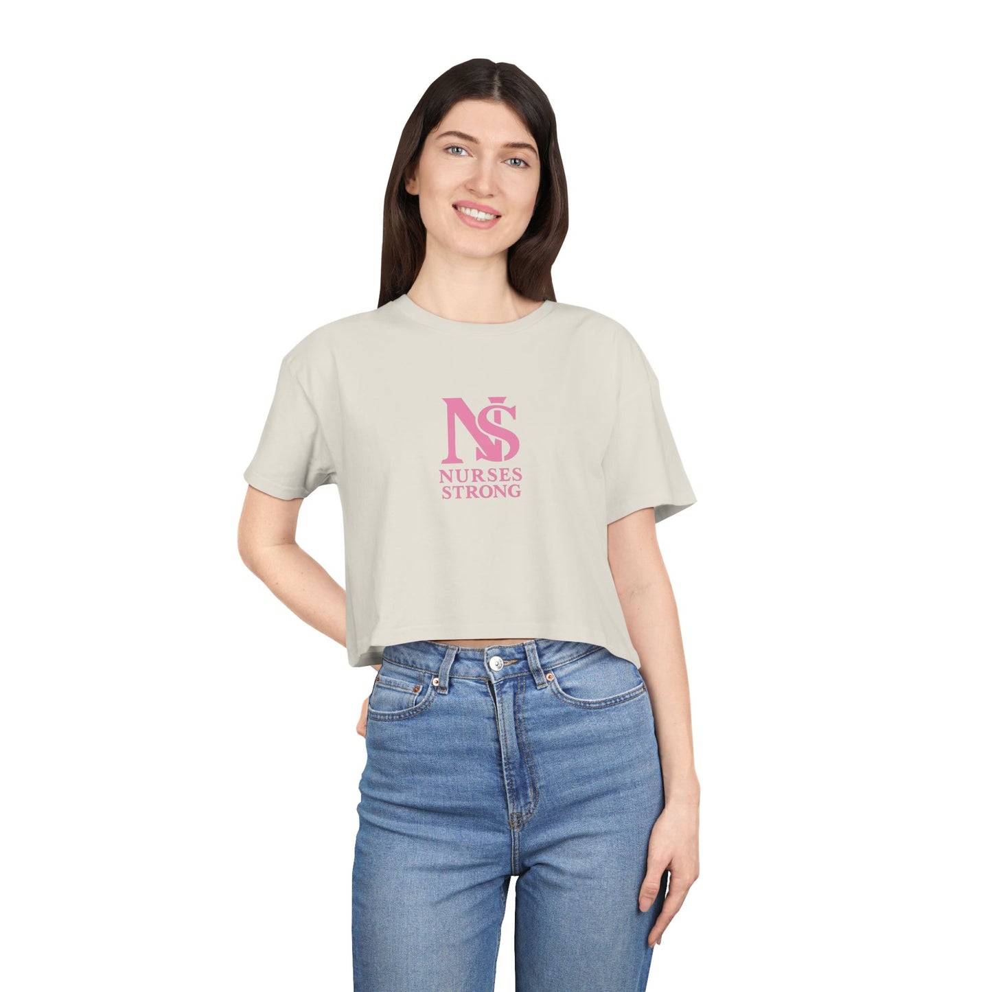 Nurses Strong Women's Crop Tee | Cute Nurse Top, Gift for Nurses, Nursing Graduation Shirt, Medical Apparel, Inspirational T-Shirt