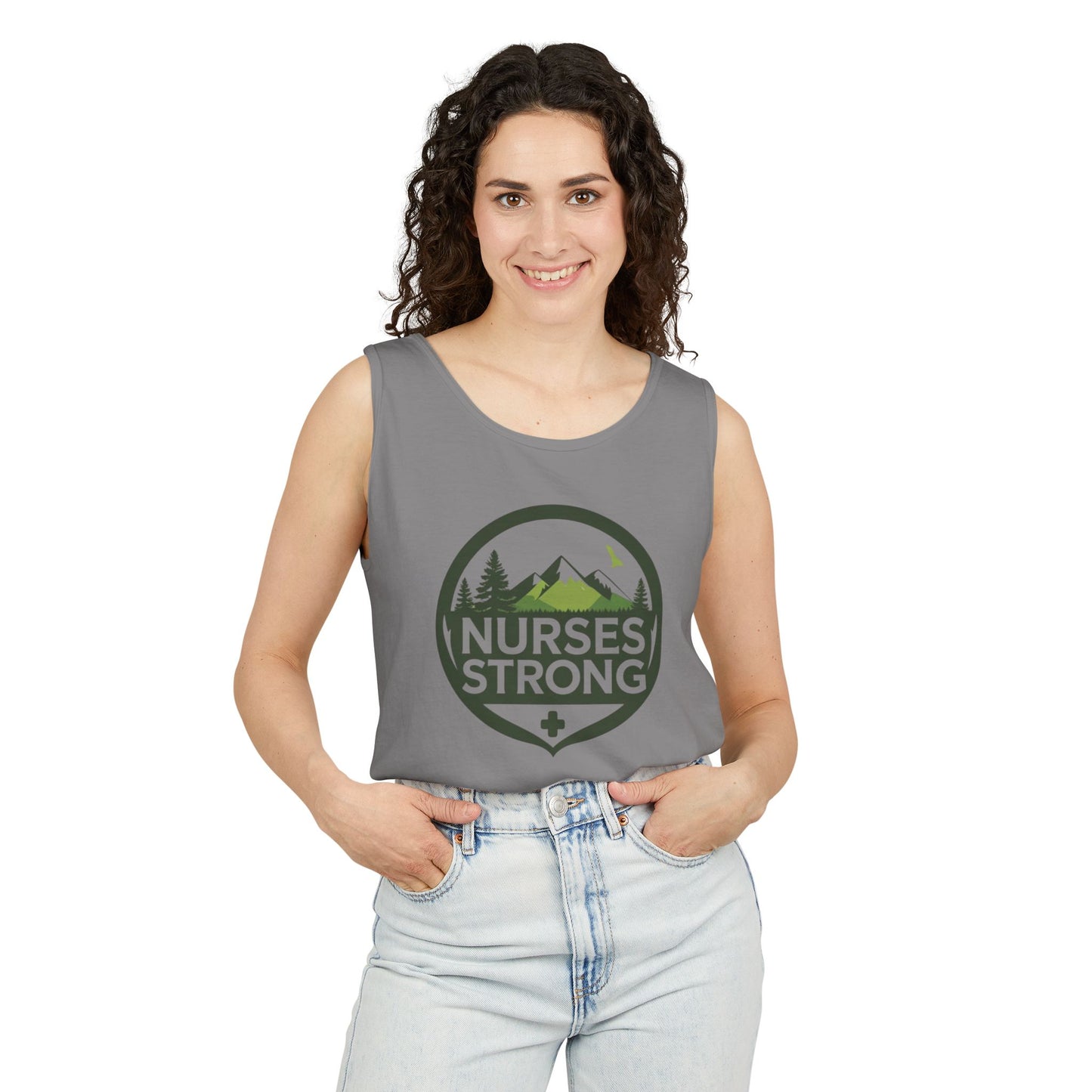 Nurses Strong Tank Top, Inspirational Relaxed Fit Sleeveless Shirt, Gifts for Healthcare Workers, Summer Casual Wear, Appreciation Gift