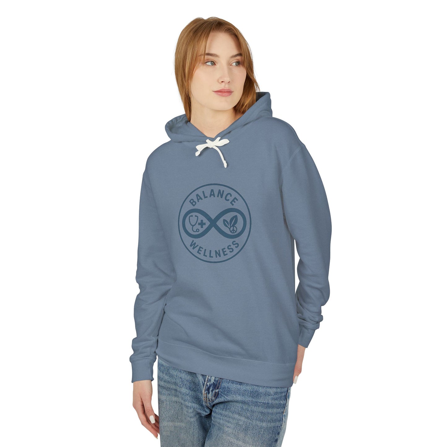 Balance Wellness Design, Cozy Gift for Mindfulness, Lightweight Hooded Sweatshirt, Yoga, Fitness, Relaxation, Self-Care