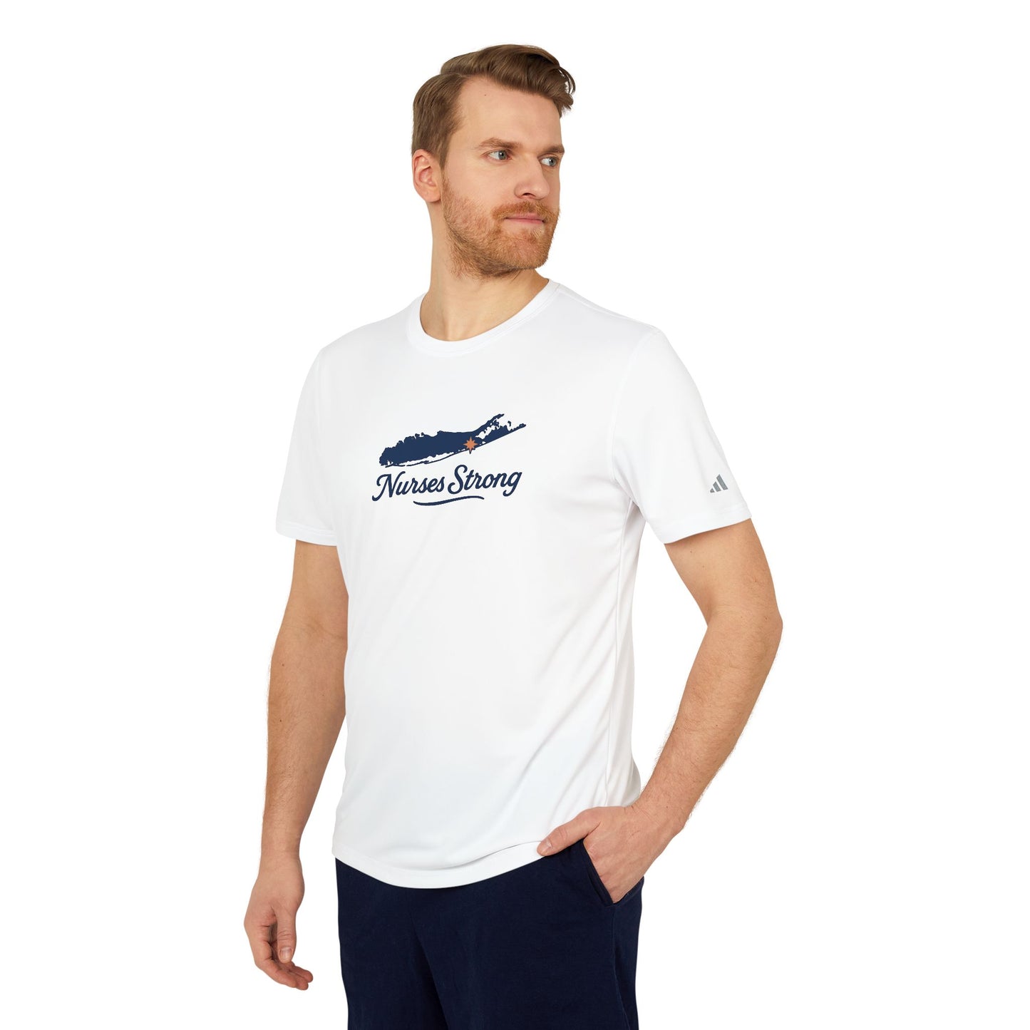 LI Strong NS Adidas Sports Tee, Casual, Activewear, Fitness Gift, Workout Clothing