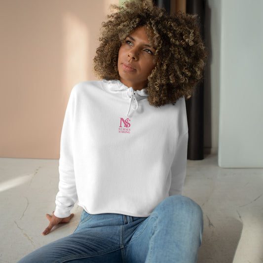 Nurses Strong Crop Hoodie | Empowering Workwear, Gift for Nurses, Fitness Apparel, Cozy Lounge Top, Inspirational Clothing