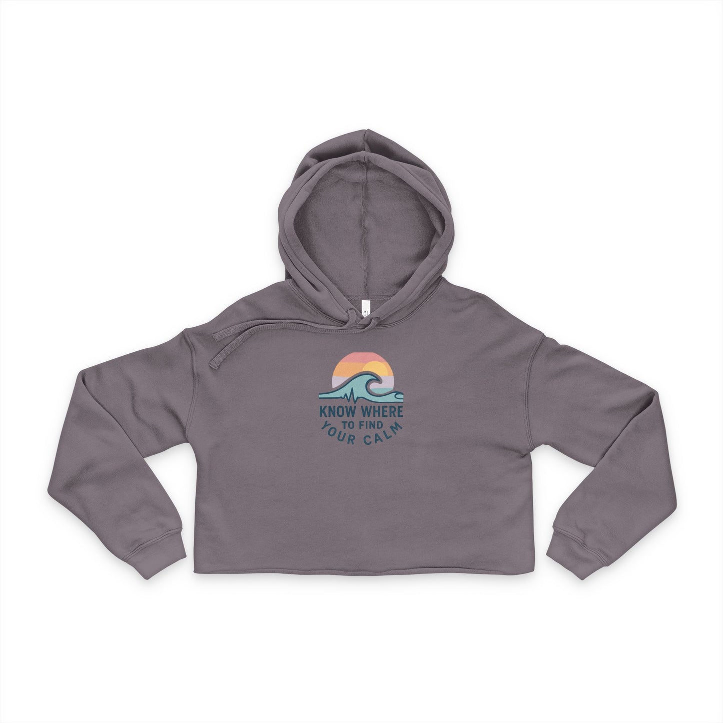 Know Where to Find Your Calm Women's Cropped Hoodie - Cozy Beach Vibes, Perfect for Relaxation,