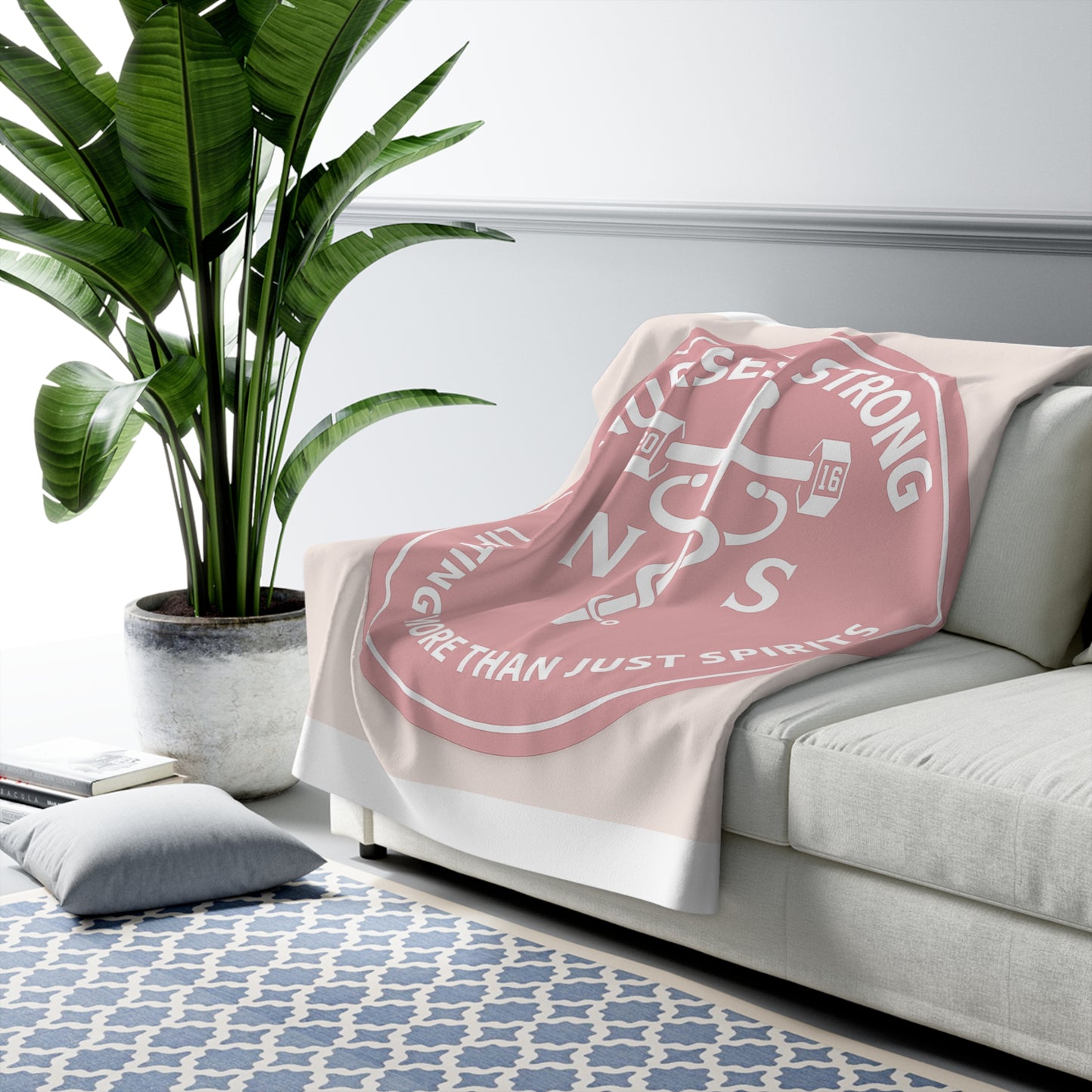 Nurses Strong Sherpa Fleece Blanket | Cozy Gift for Healthcare Workers, Nurses Appreciation, Hospital Stay, Self-Care, Home Décor