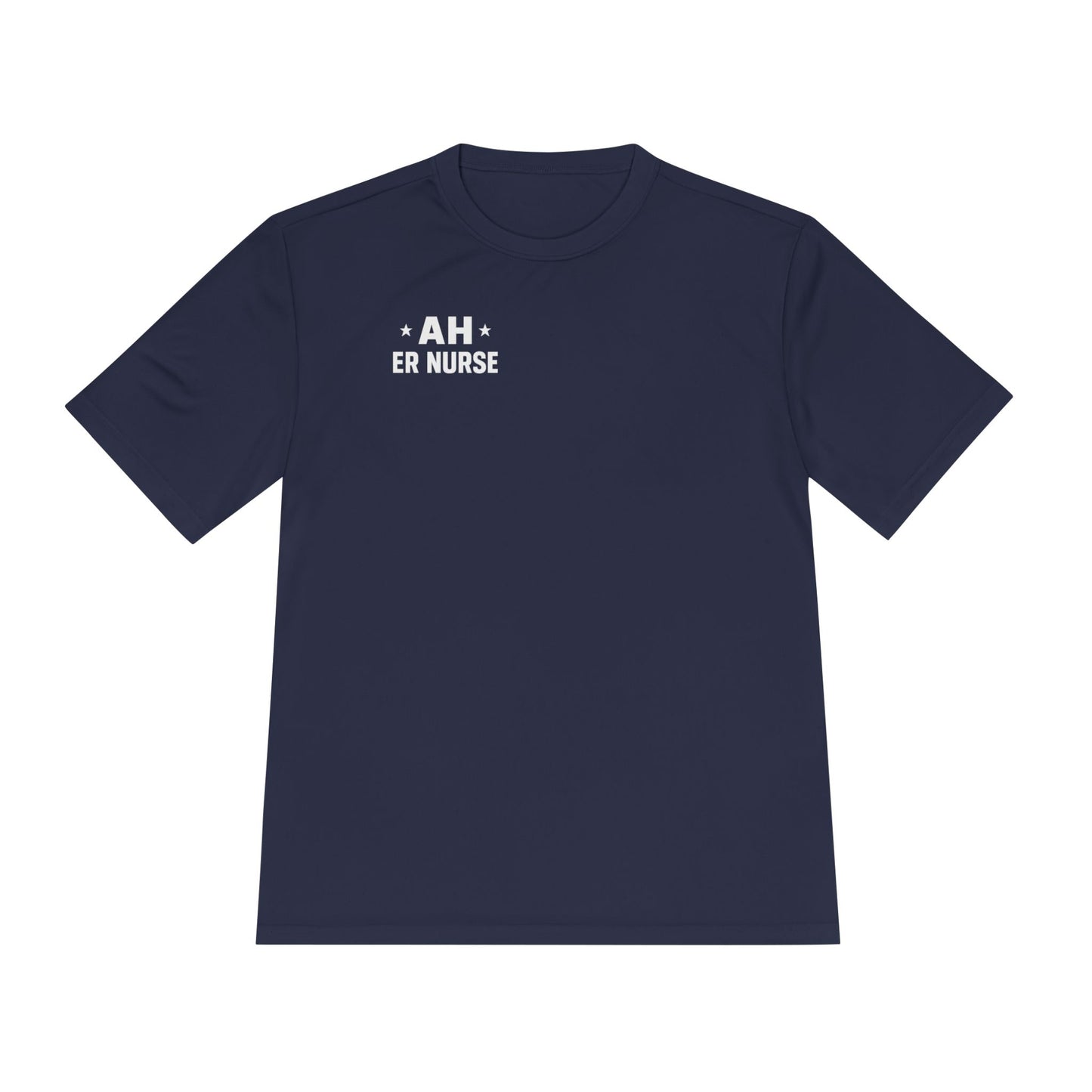 AH ER Nurse Moisture Wicking Tee, Fitness Shirt, Workout Top, Gift for Nurses, Health Care Apparel, Cool Graphic Tee