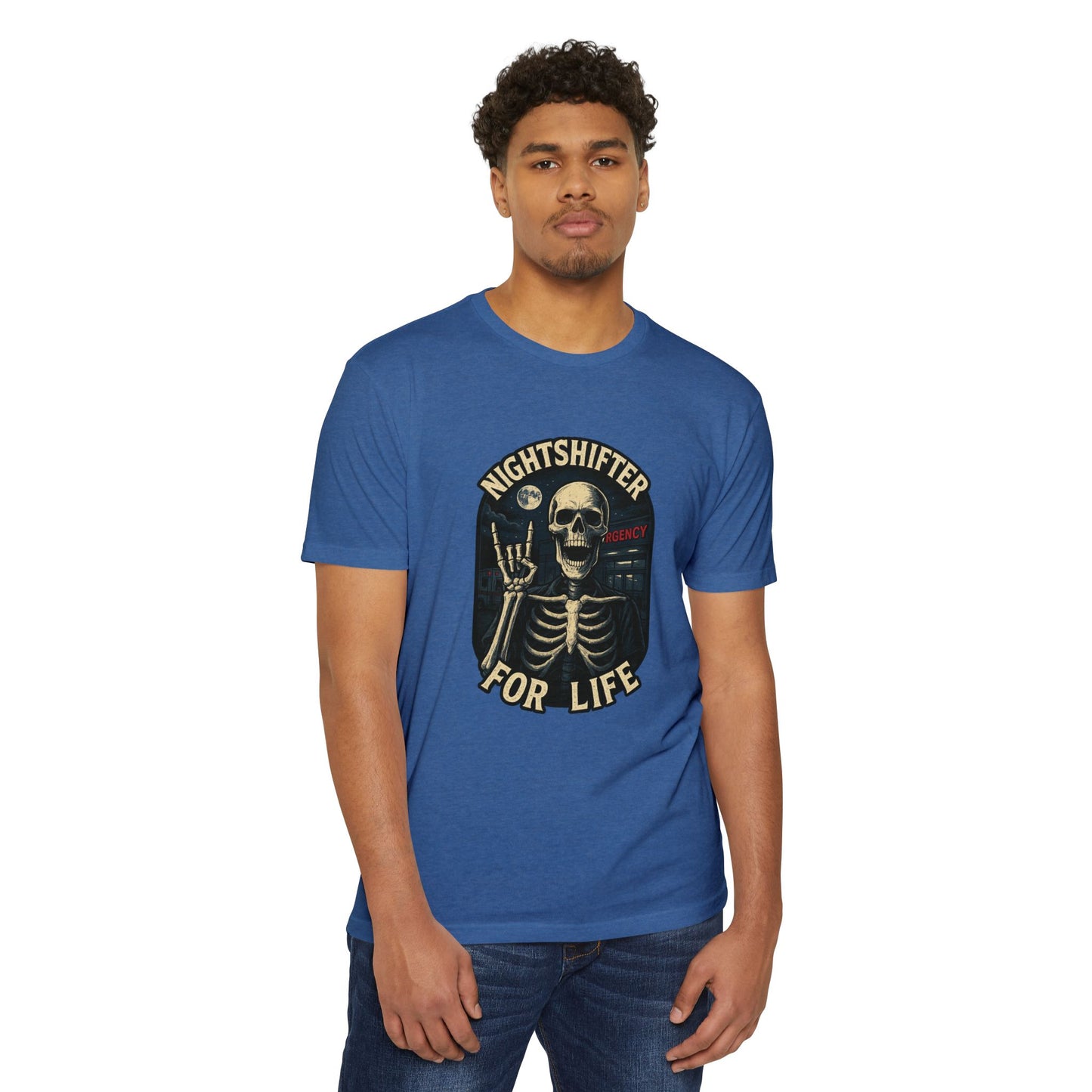 Nightshifter for life T-Shirt, Unisex Graphic Tee for Nurses, Halloween Top, Gift for Night Workers, Casual Wear