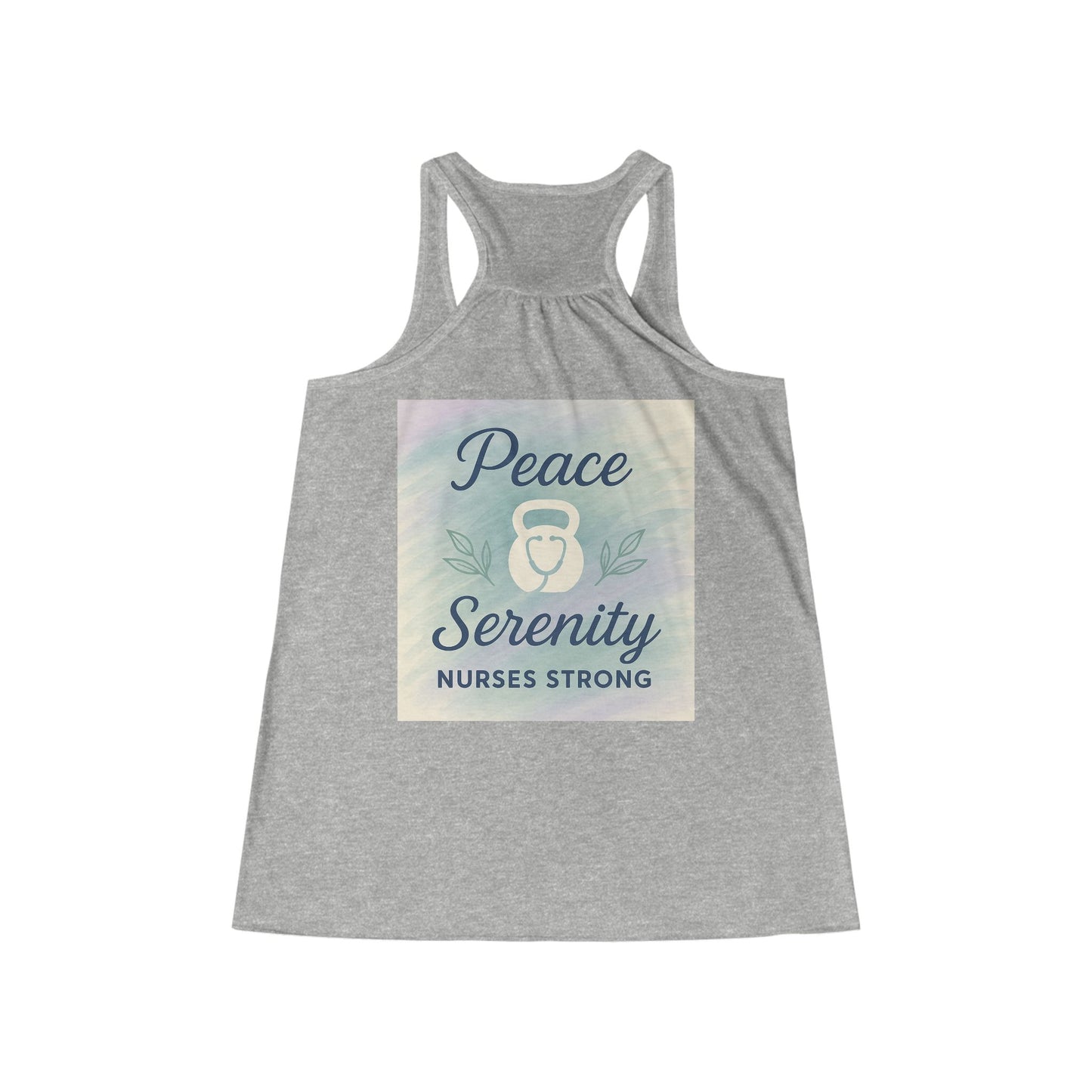 Peace & Serenity Racerback Tank, Inspirational Workout Shirt for Nurses, Gift for Healthcare Workers, Motivational Exercise Top