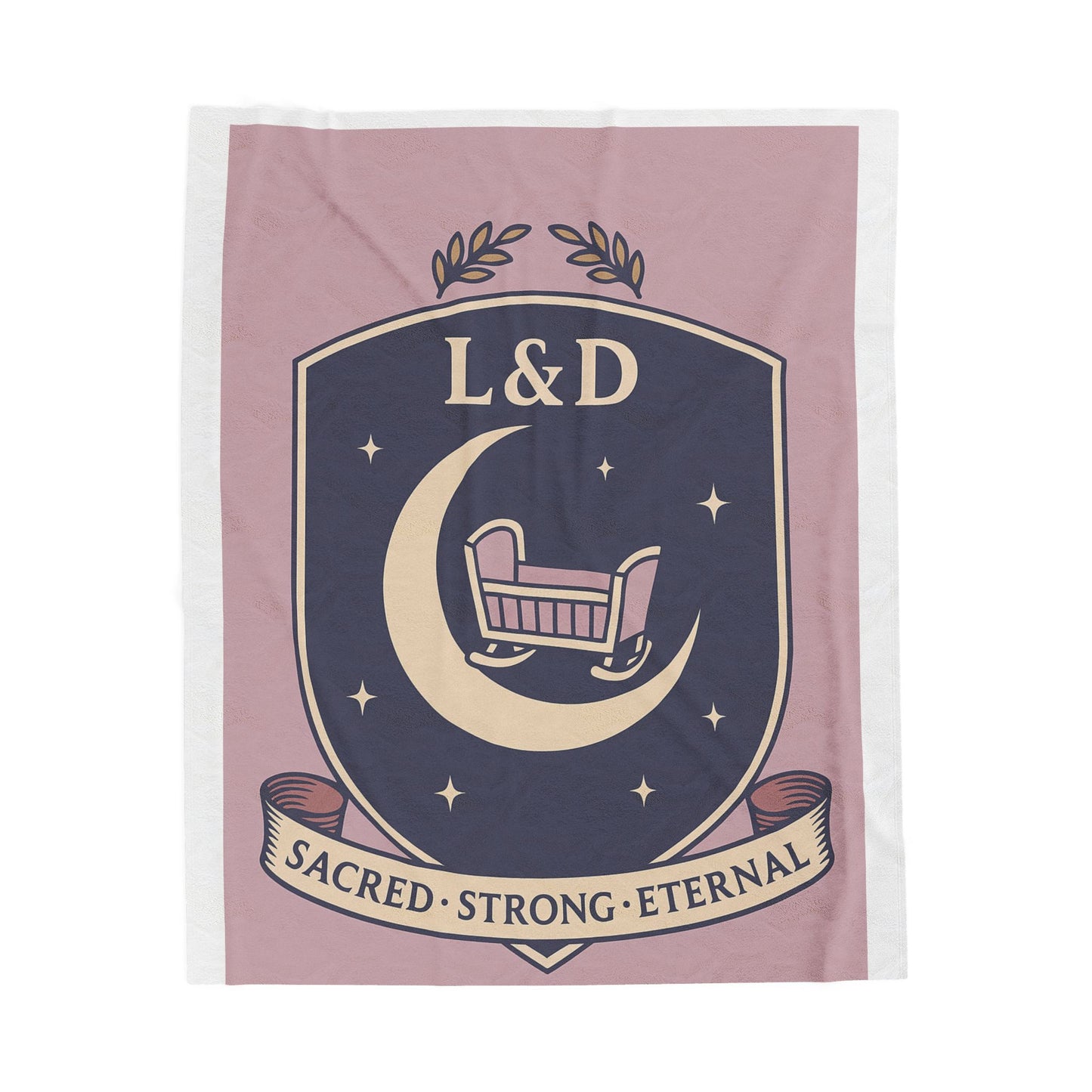Sacred Strong Eternal Velveteen Plush Blanket | Cozy Throw for Nursery, Baby Shower Gift, Home Decor, Comfort, Parenting
