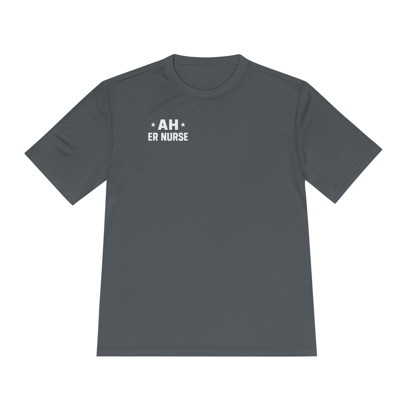 AH ER Nurse Moisture Wicking Tee, Fitness Shirt, Workout Top, Gift for Nurses, Health Care Apparel, Cool Graphic Tee
