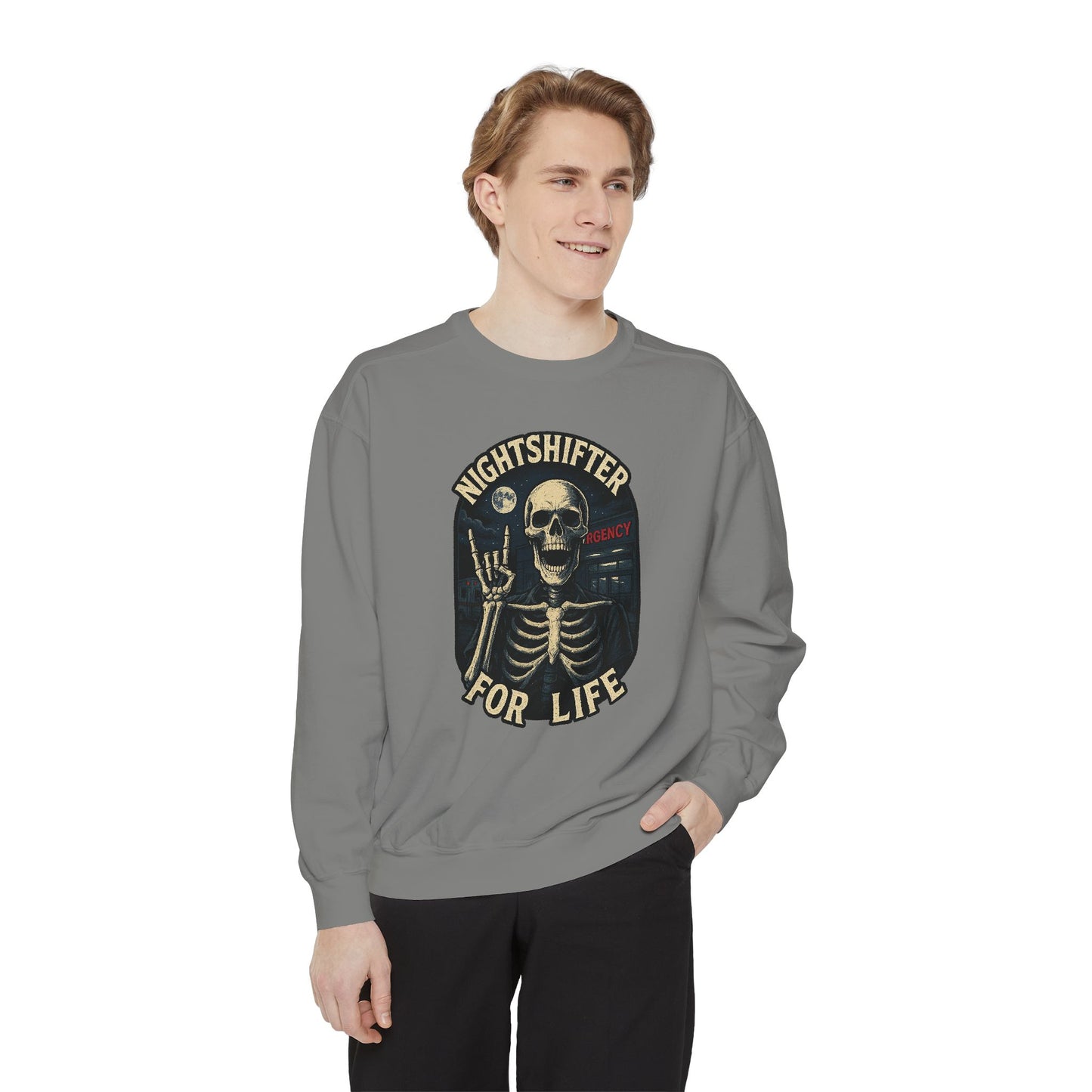 Nightshifter for Life, Unisex Sweatshirt Nurses Strong, Cozy Gift for Healthcare Workers, Casual Wear, Fall Fashion