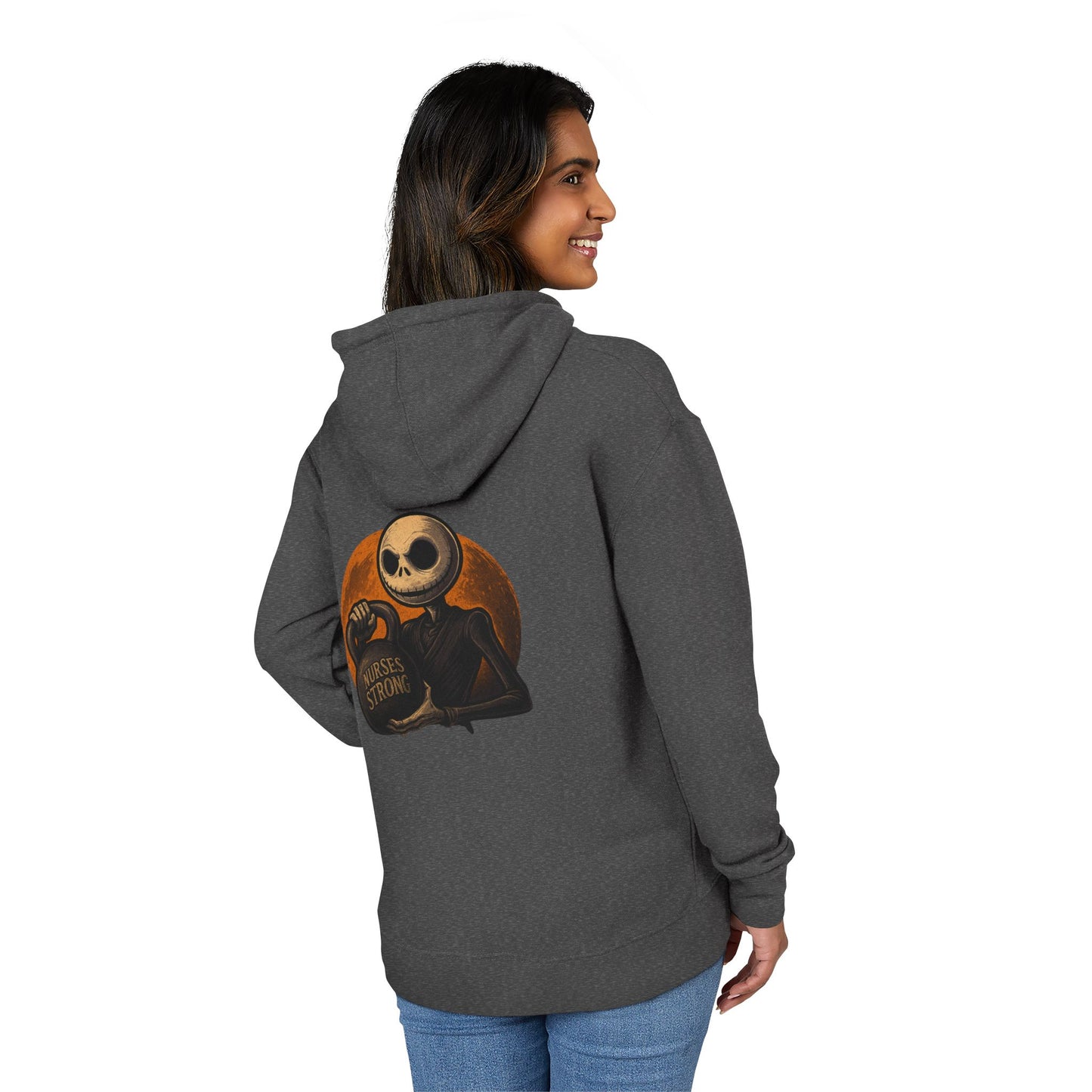 NS Skellington Halloween Unisex Hoodie, Gifts for Nurses, Cozy Fall Wear, Medical Halloween Apparel, Nurse Appreciation