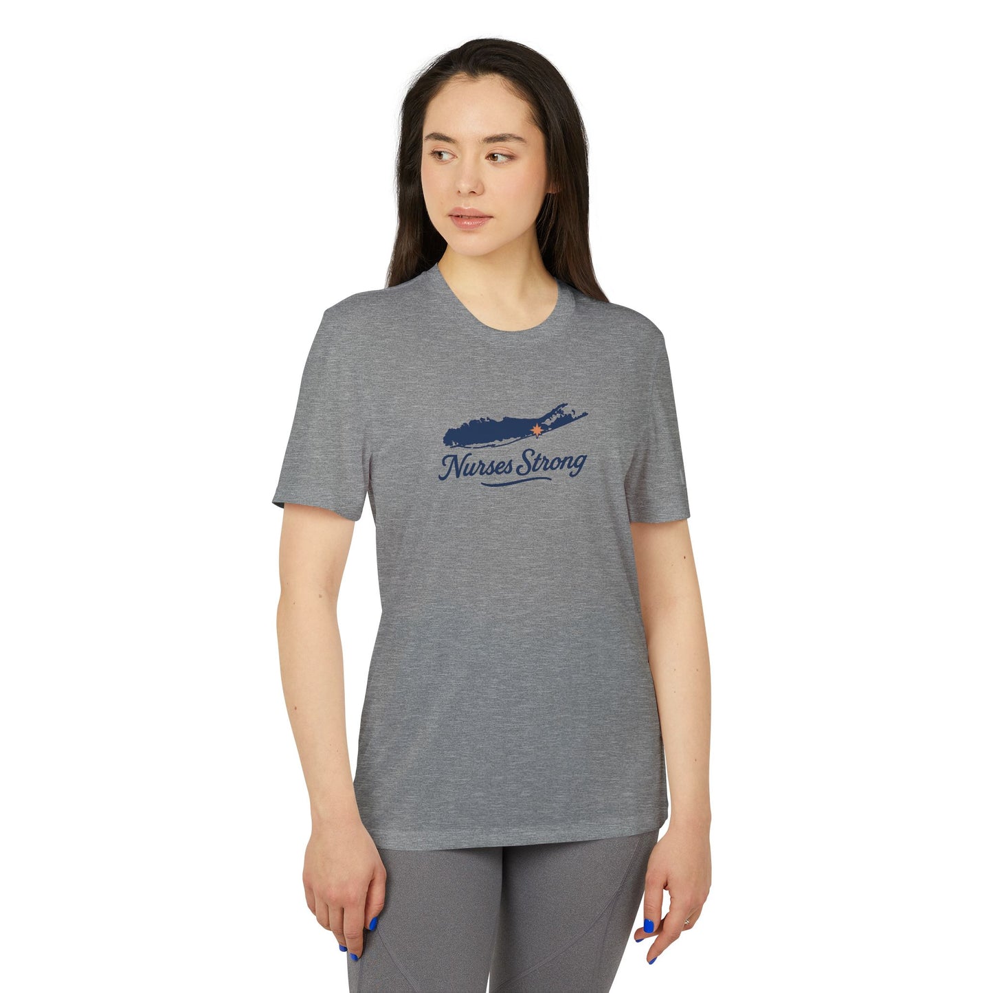 LI Strong NS Adidas Sports Tee, Casual, Activewear, Fitness Gift, Workout Clothing